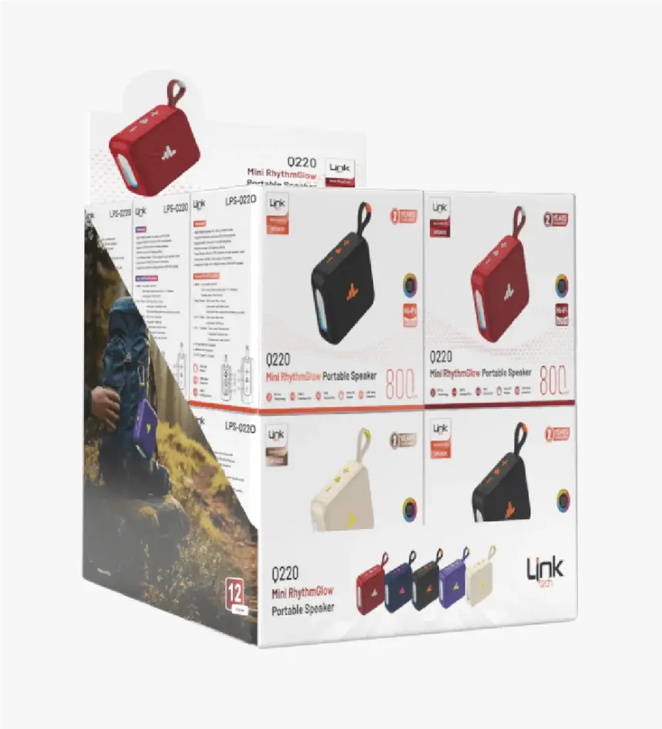 Q220 Mini RGB Işıklı TWS Bluetooth Hoparlör  (12'li Paket)